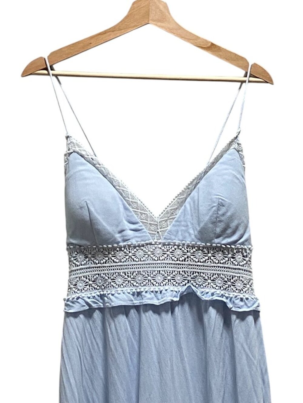 Selfie Leslie Desert Rose Maxi Dress Ice Blue Size XL Cottagecore Spring Boho - Picture 6 of 16